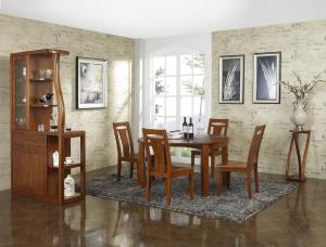 Best Nanmu solid wood Dining room furniture 1.35m flexible Round table and Chairs Tall wine cabinet with buffet wholesale