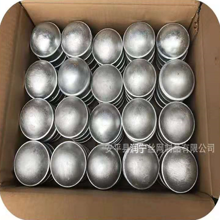 Silver Galvanized Chain Link Fence Post Cap Round And Square for sale