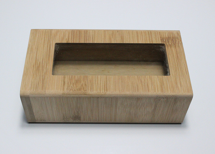 Best Custom Natural Draw Type Bamboo Gift Box With Clear Glass Top Lid wholesale