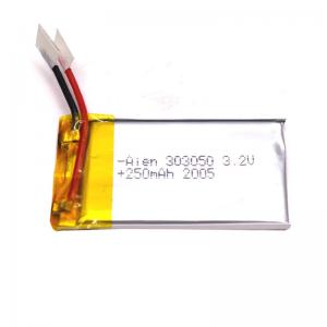 Best High Temperature 3.2V 250mAh LiFePO4 Battery Pack wholesale