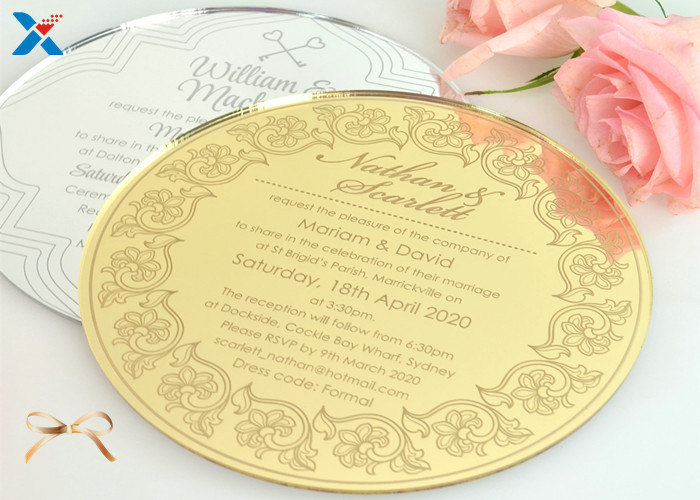 Best Round Shape Acrylic Gifts / Acrylic Wedding Invitation Cards With Different Color wholesale