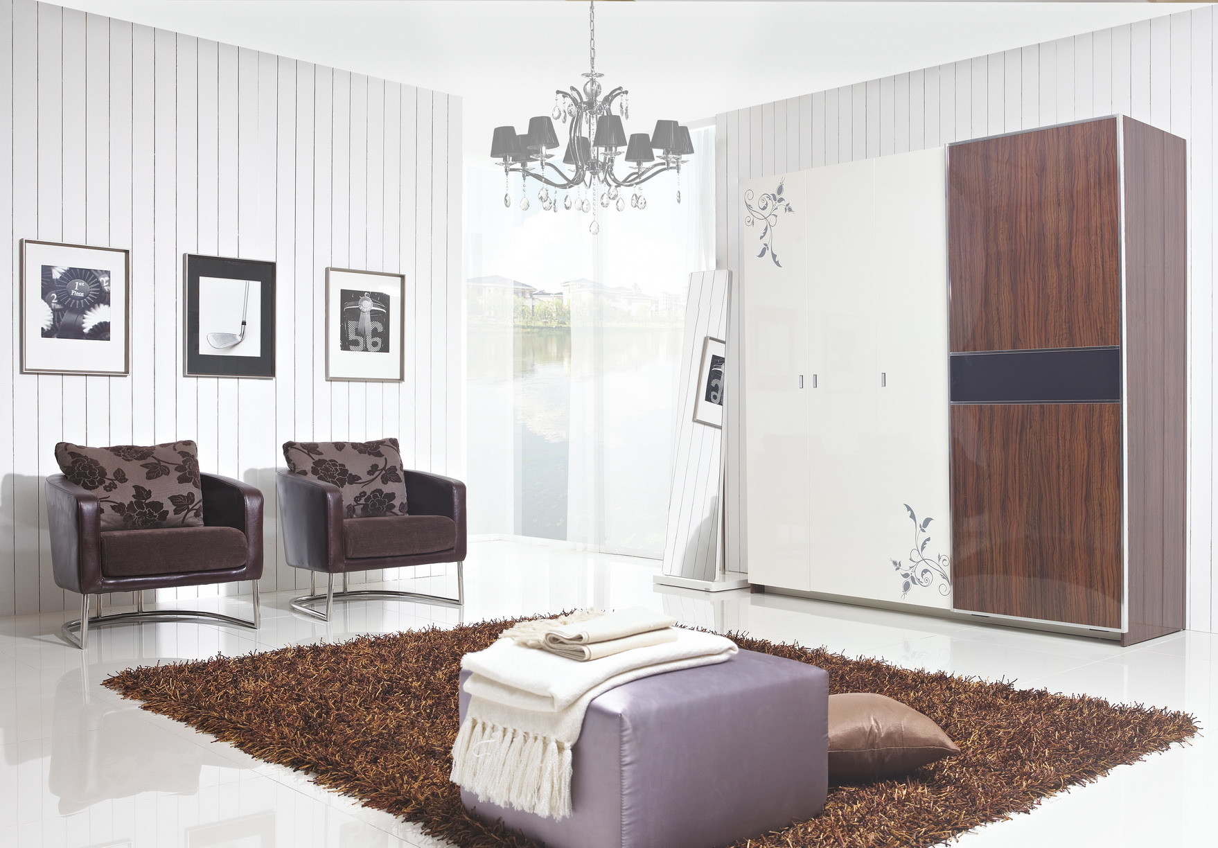 Best Apartment interior project Custom Furniture Modern Wooden Sliding door Wardrobe closet wholesale