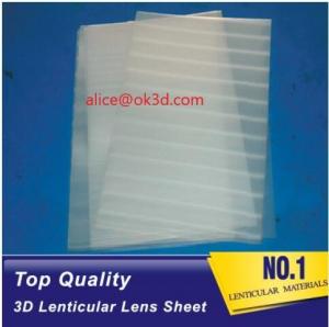 Best 100LPI lens PET lenticular materials thinner lens 51x71cm,0.58mm 3D Lenticular  film materials for UV offset print wholesale