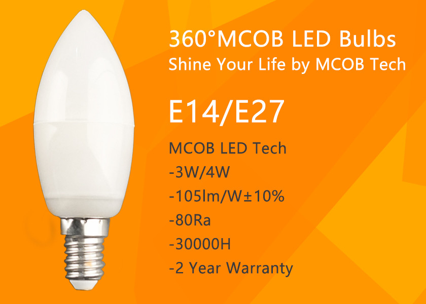Buy cheap MCOB 4W Dimmable C35 E14 LED Bulbs, 40W Incandescent Bulbs Equivalent, from wholesalers