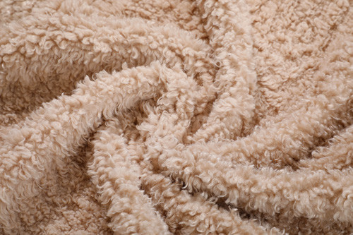 China Wool Poly Warp Knitted Fabric , Camel Waffle Knit Fabric on sale