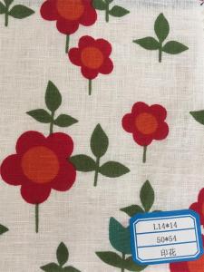 Best Becautiful 100% linen printed fabric for women shrit wholesale