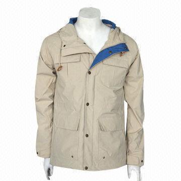 Best Men's Outdoor Casual Windbreaker/Jacket/Leisure Coat with Fixed Hood, in Khaki  wholesale