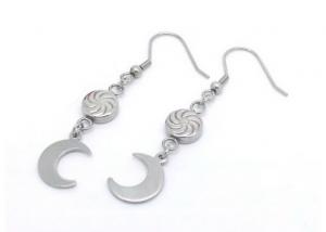 Best Sun And New Moon Style Stainless Steel Dangle Earrings For Young Girl's Daily Decoration wholesale