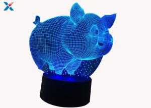 Best Customized Acrylic Light Guide Panel 7 Colors Change Cartoon 3D Pig Shape LED Night Light wholesale