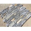 Blue Quartzite Natural Stacked Stone Wall Cladding Back With Cement for sale