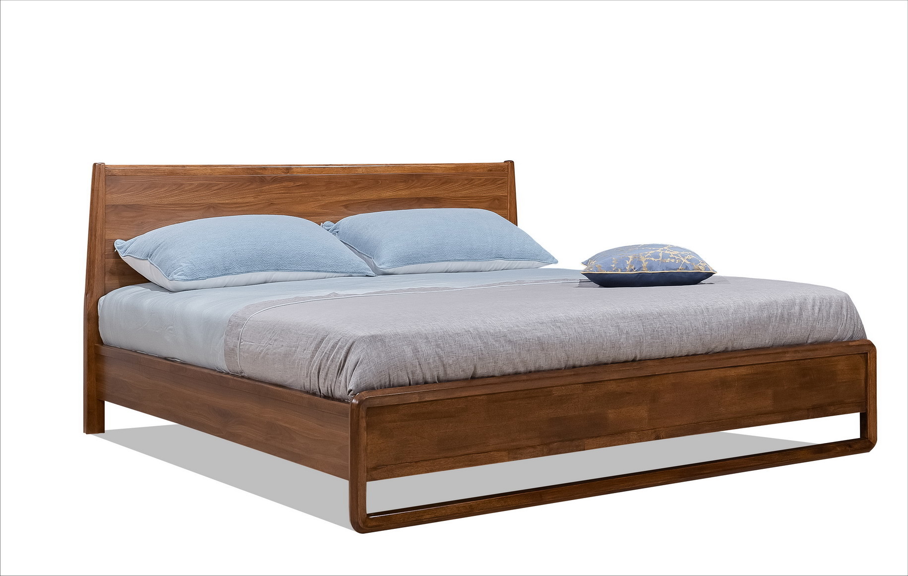 Best 2017 New design of  Doube / King bed Interior Fitment for Apartment Furniture by Walnut wood from China factory wholesale