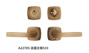 American Style Bedroom Door Handle Lock , 63.5mm Interior Door Brass Handle Lock