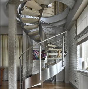 Best Prefabricated steel curved staircase with tempered glass balustrade wholesale