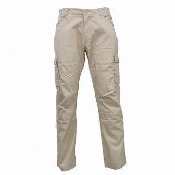Best Men's Leisure Pants/Trousers with Two Pockets at Back Side, Comfortable and Quickly Dry, Khaki  wholesale