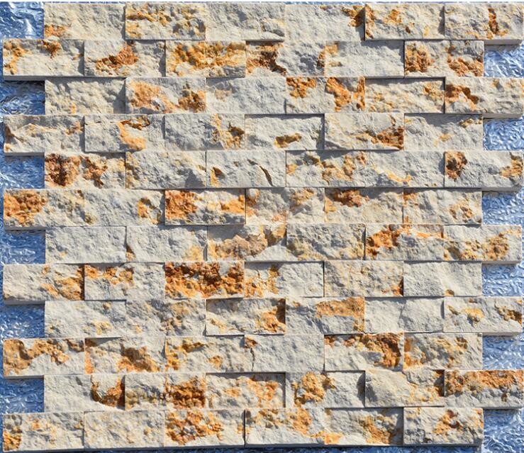 Golden Yellow Marble Mosaic,Natural Marble Wall Mosaic,Marble Stone Mosaic for sale