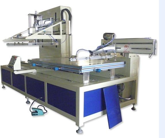 Cheap CE Large Format Run-table Plastic Board Semi-Automatic Screen Printer with Unloading Mechanical Arm and UV dryer for sale