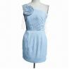 Buy cheap Sexy single shoulder small pleats light blue A-line cocktail dress with large from wholesalers