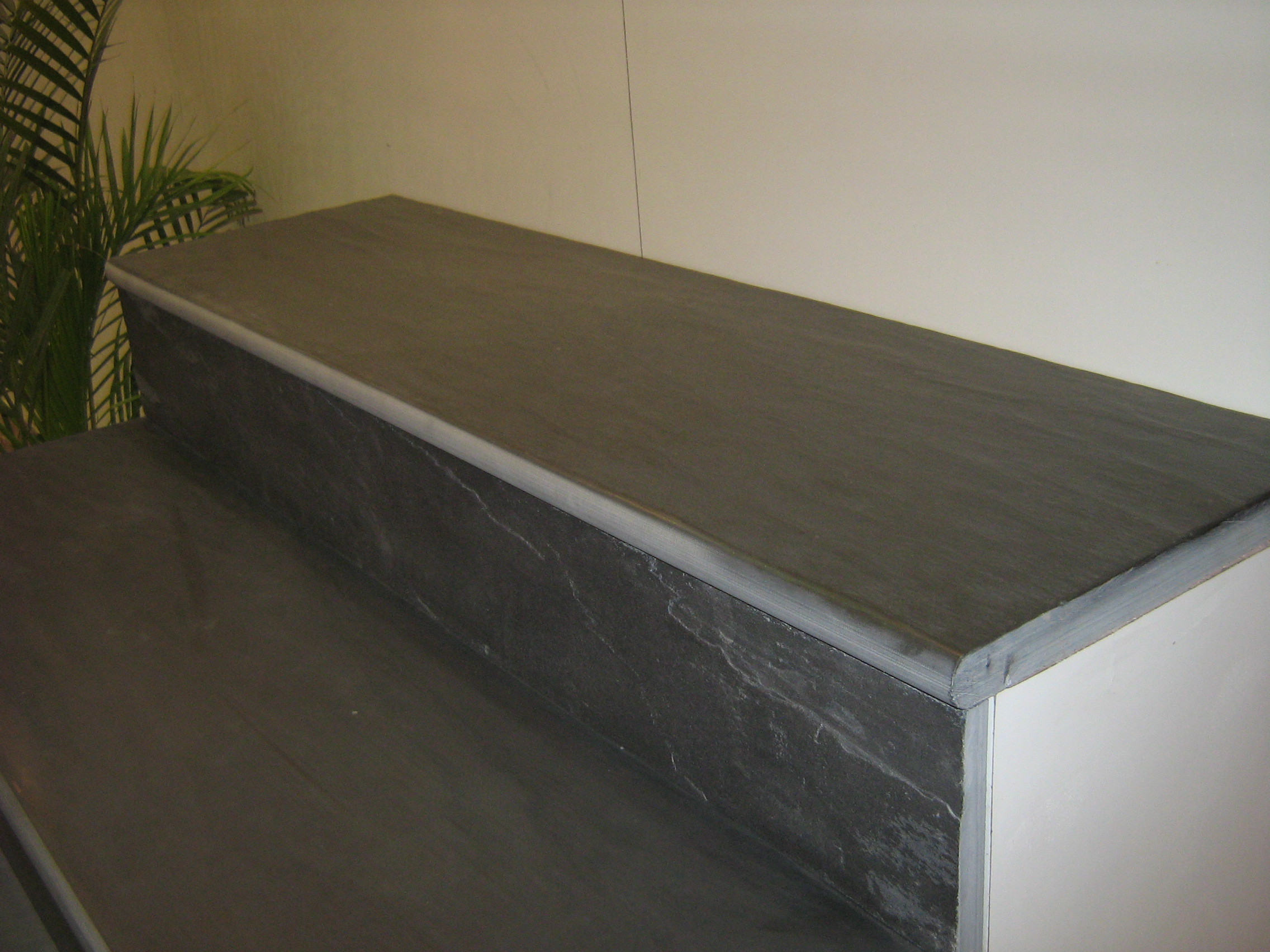 Black Slate Steps Stairs with Half Round or 1/4 Round Bullnose for sale