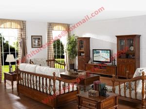 Best Solid Wooden Carving Frame with Fabric Upholstery Sofa Set in Living Room Set wholesale