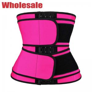 China 100 Latex Double Abdominal Belt Double Band Waist Trainer 3 Layer Hooks on sale
