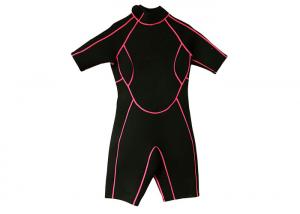 Best 3mm Kids Half Body Wetsuit , Black Custom Shorty Wetsuits For Snorkeling wholesale