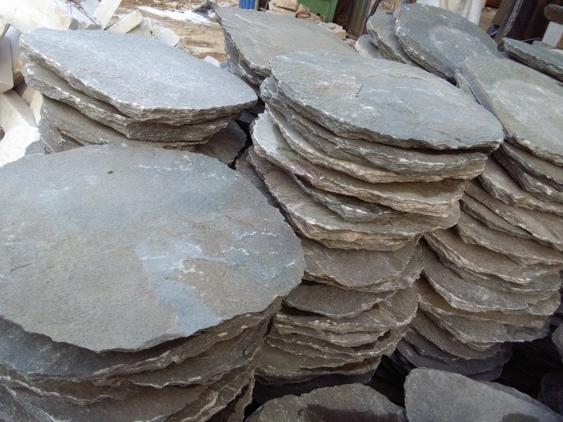 Grey Slate Garden Stepping Stones Round Natural Paving Stone Exterior Landscapin for sale