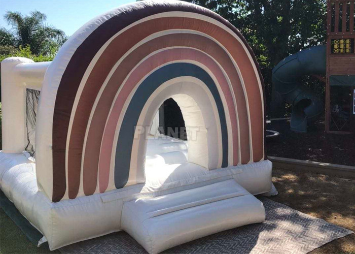 Best Adults Kids PVC Inflatable White Wedding Bouncy Castle Rainbow Bounce House wholesale