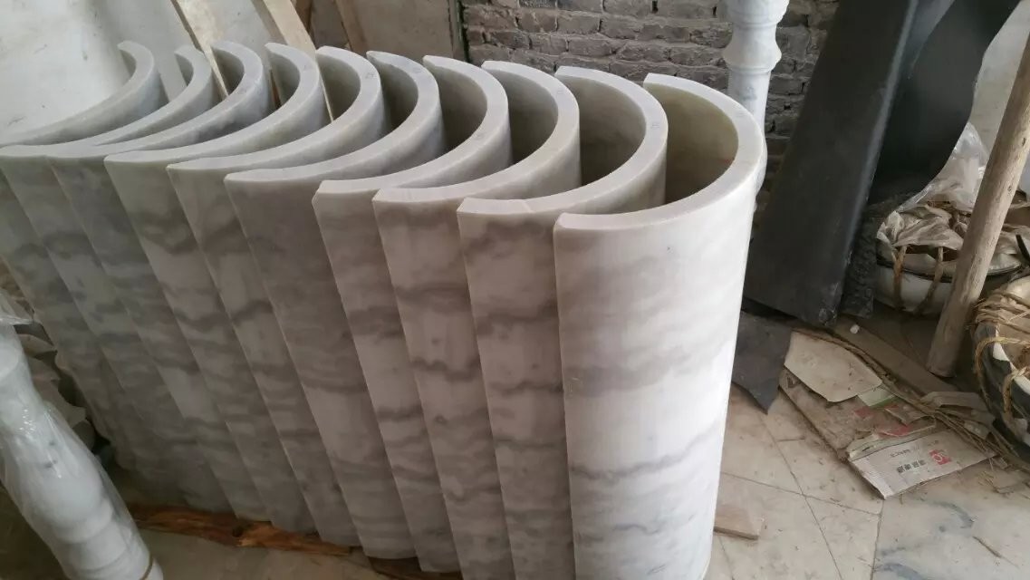 Marble Columns Guangxi White Marble Doric Columns China Carrara White Marble for sale