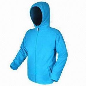 Best Men's Hooded Fleece Jacket with Nylon Short Zipper at Front wholesale