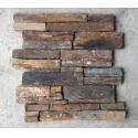 Rusty Split Face Slate Z Stone Panel with Steel Wire Back,Natural Slate Stacked for sale