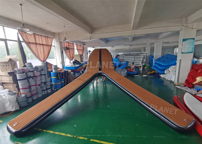 Best 20cm Double Wall Fabric Material Y Shape Floating Pontoon Boat Jet Ski Platform , Inflatable Floating Jetski Dock wholesale