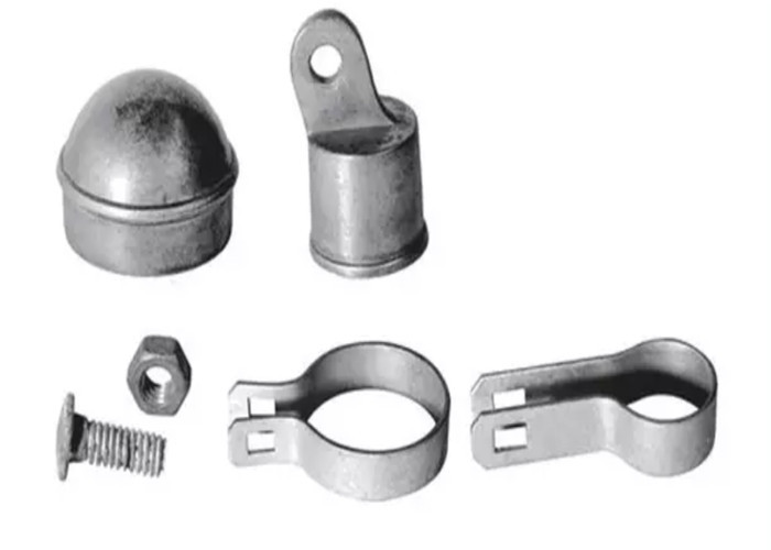 Metal Chain Link Fence Fittings 2-3/8" Corner Post Kit Galvanized Finish Easy for sale
