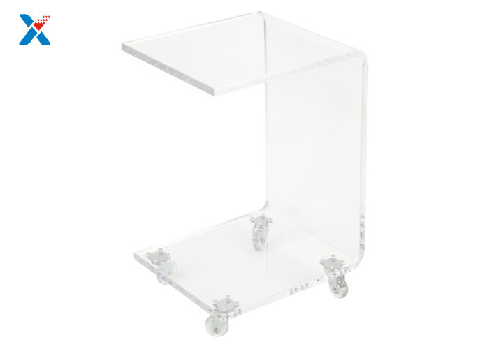 Best Fashion Acrylic Modern Furniture , Acrylic C End Table With Casters / Wheels wholesale