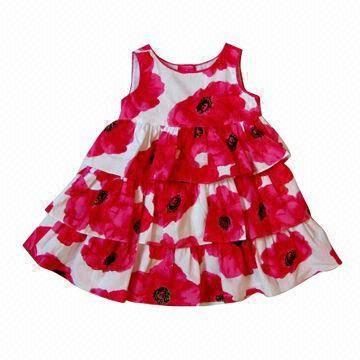 Buy cheap Flower sundress for girls, made of 100% cotton from wholesalers