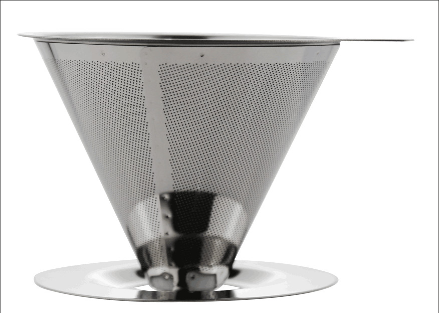 Best Double Layer Mesh Stainless Steel Coffee Filter Cone For 2  Cups , 85mm Height wholesale