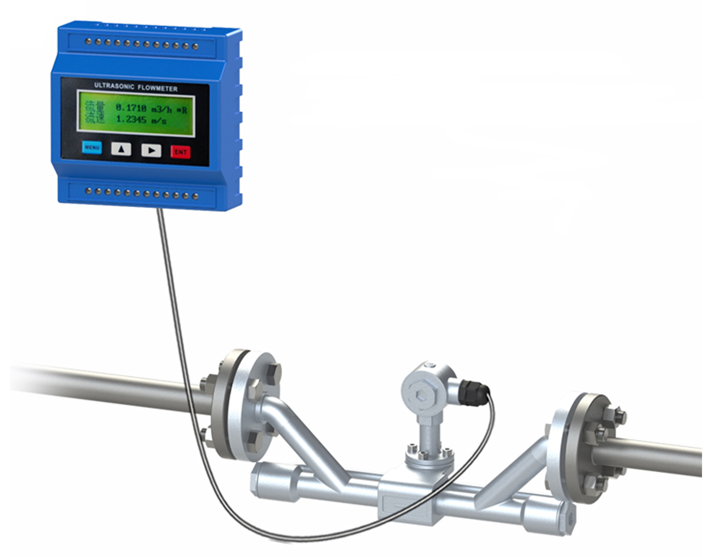 Best Ip68 Ultrasonic Liquid Flow Meter Transit Time With Clamp On Transducer Dn50-700 wholesale