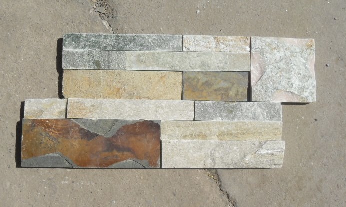 Oyster Mixed Rusty Color S Clad Stacked Stone,Split Face Slate S Clad Stone for sale
