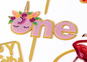 Best Non - Toxic Acrylic Cake Topper For Happy Birthday / Wedding Party Decorations wholesale