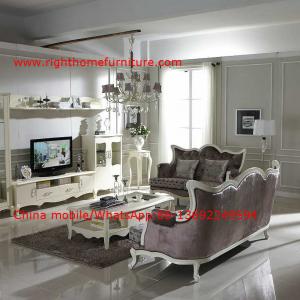 Best Neoclassical Living Room Furniture by Pure white Wall Unit and Coffee table with Luxury Sofa set wholesale
