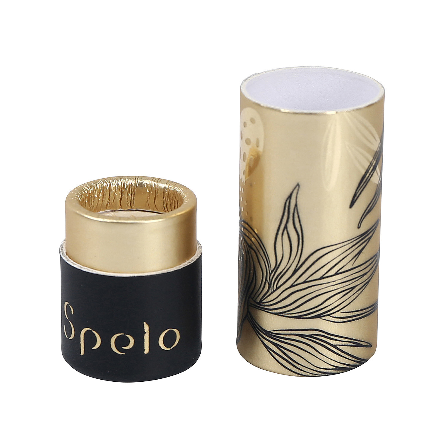 Best Black Hot Stamping Mini Paper Lipstick Tubes Customized Matte Golden Logo wholesale