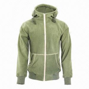 Best Men's and Ladies' Fashionable Fleece Black/Army Green Lifestyle Jacket wholesale