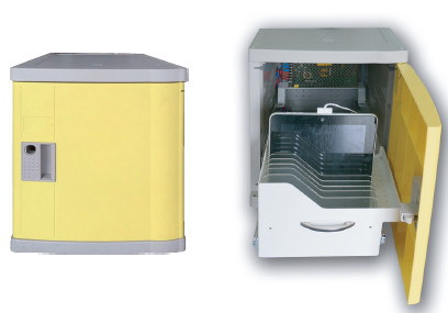 Best Plastic ABS Laptop Charging Cabinet 5 Tier For School Yellow / Blue / Beige wholesale
