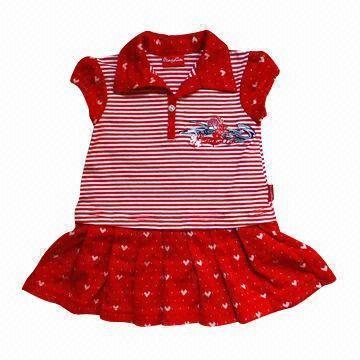 Best Girls' Dress, Kintted Cloth with Embroidery and Print, OEM and ODM Orders are Welcome wholesale