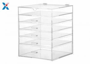 Best 6 Tier Acrylic Cosmetic Makeup Organizer , Clear Cube Makeup Organizer With 5 Drawers wholesale