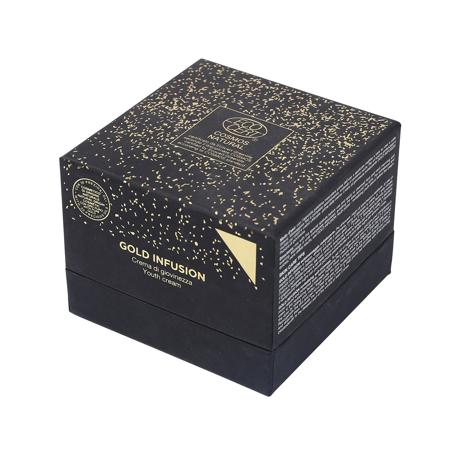 Best Black Card Cosmetic Paper Box Recycled With Gold Hot Stamping wholesale