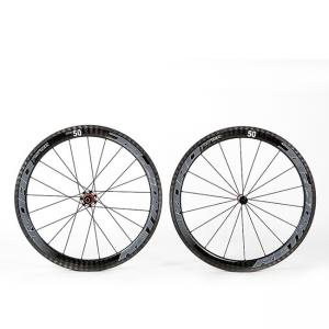 Best 12K Twill Carbon Road Bike Wheelset , 50mm Wheelset 700C RS R50DB Stable wholesale