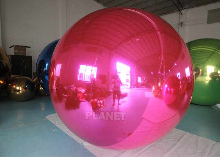 Best Custom Double Layer Reflective PVC Inflatable Mirror Ball Balloon Silver Giant Inflatable Mirror Ball For Decoration wholesale