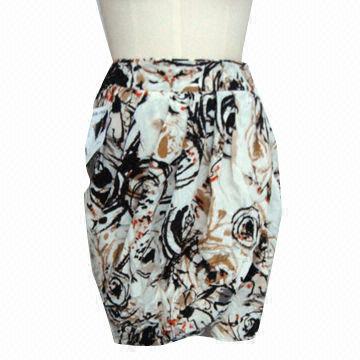Buy cheap Ladies' Rayon Rose Printed Elasthan Waist Band Fashionable/Casual Summer Pleats from wholesalers