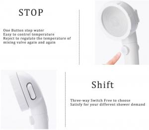 Best JK-2801 white color massage handheld showerheads high water pressure saving water three settings shower wholesale