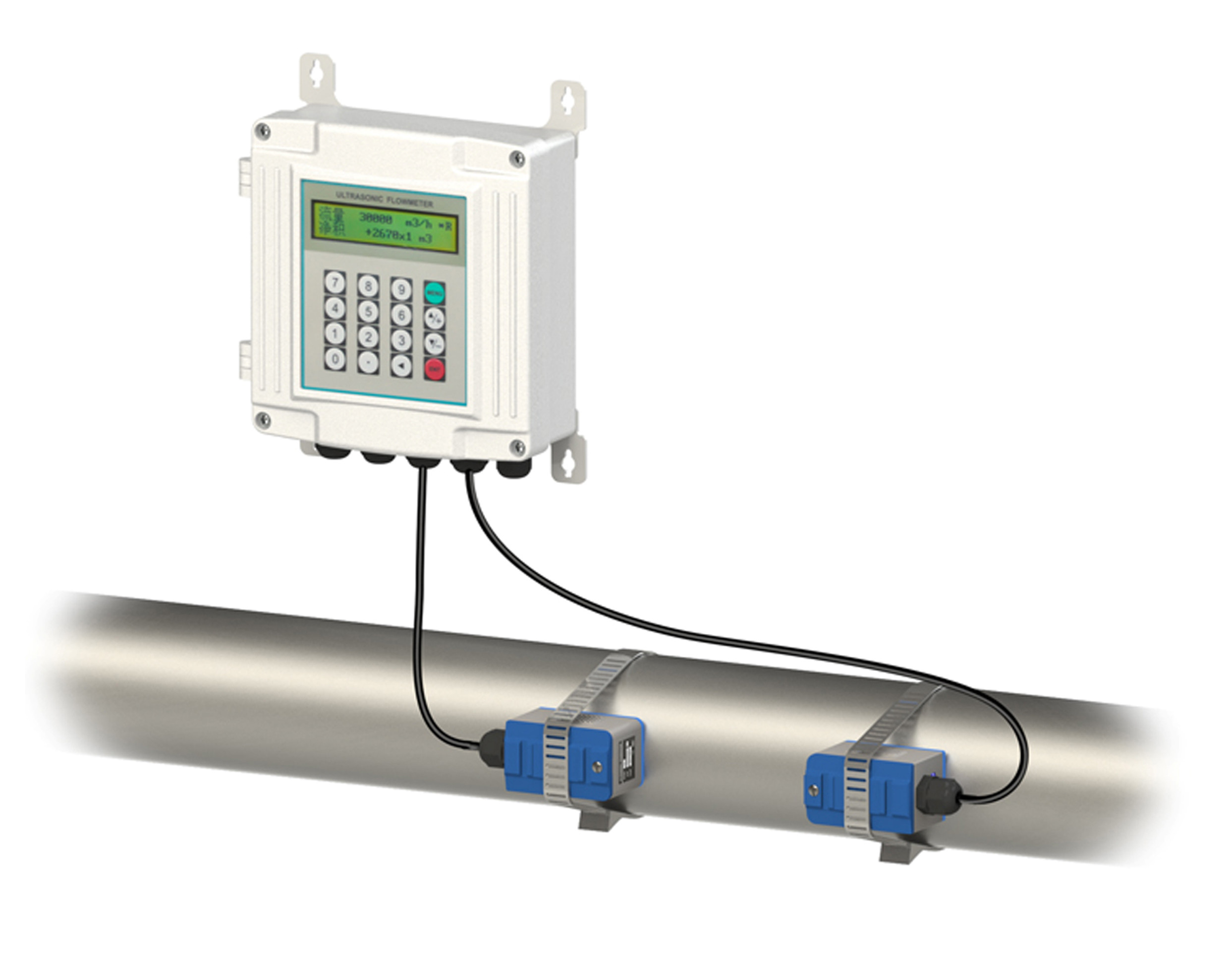 Best Industrial Ultrasonic Flow Meter Doppler With Transducer Pipeline wholesale